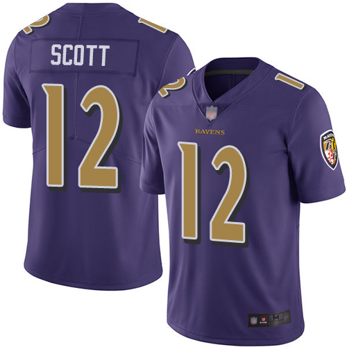 Baltimore Ravens Limited Purple Men Jaleel Scott Jersey NFL Football #12 Rush Vapor Untouchable